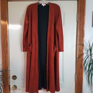 LuLaRoe Women's Copper Open Front Lined Pockets Cardigan Sweater Duster